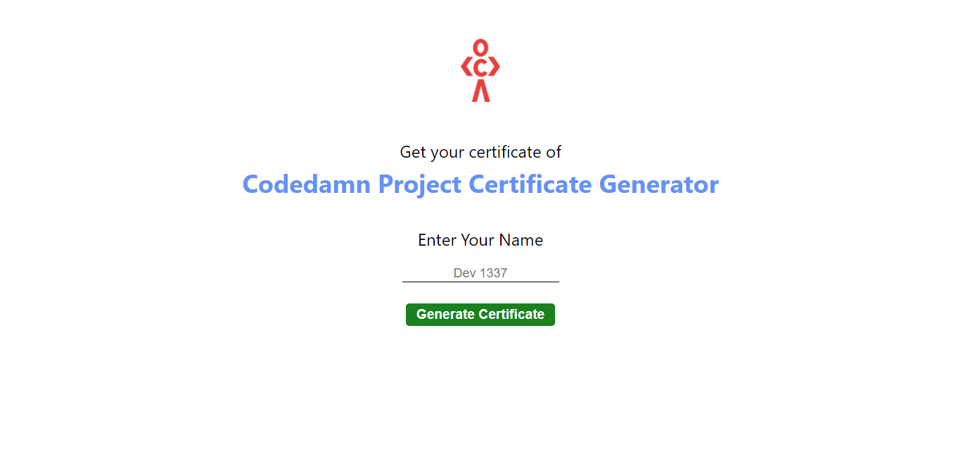 GitHub - codedamn-projects/Certificate-Generator